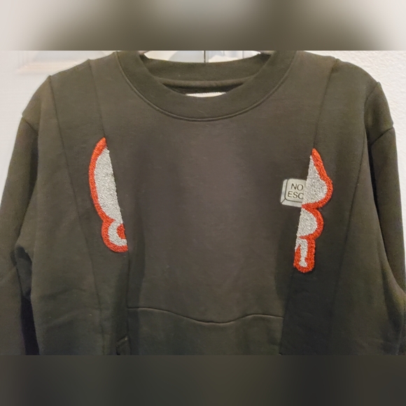 MARKET Reworked 6 Panel Crewneck Sweatshirt- Overdyed Black {NWT}- 1 of a kind - Picture 3 of 6